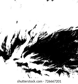Grunge black and white abstract vector background from cracks, scratches, spots a futuristic pattern vintage texture