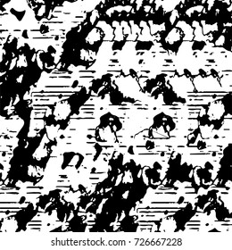 Grunge black and white abstract vector background from cracks, scratches, spots a futuristic pattern vintage texture