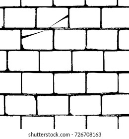 Grunge black and white abstract vector background from cracks, scratches, spots a futuristic pattern vintage texture