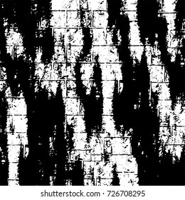 Grunge black and white abstract vector background from cracks, scratches, spots a futuristic pattern vintage texture