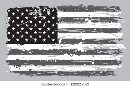 Black White Usa Flagvector American Flag Stock Vector (Royalty Free ...