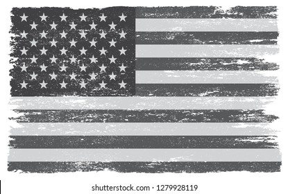 grunge black and white american flag