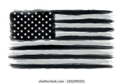 Grunge schwarz-weiß amerikanische Flagge.Vector USA Flagge.