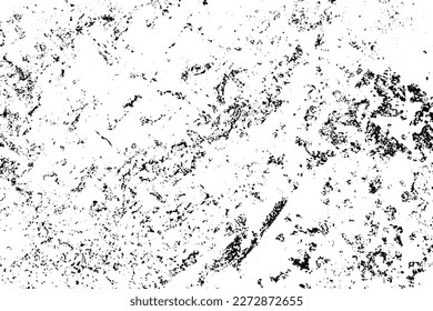 brüchiger schwarz-weißer Hintergrund. Abstrakte Vektorstruktur von Rissen, Chips, Punkt. Schmutziges monochromes Muster der alten abgenutzten Oberfläche.