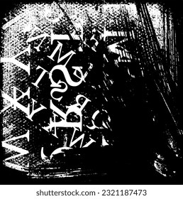 Fondo negro y blanco. La textura abstracta es monocroma. Ilustración caótica vectorial