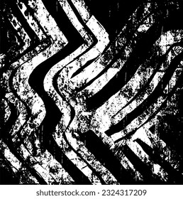 Grunge black and white background. The abstract texture is monochrome. Vector chaotic illustration