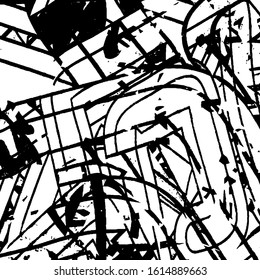 Grunge black and white background. Grim urban texture