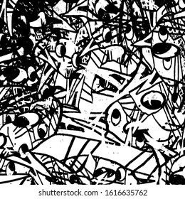 Grunge black and white background. Grim urban texture
