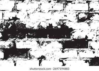 Textura de parede de tijolo preto e branco grunge
