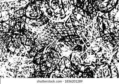 Grunge black and white. Chaotic seamless background. Repeating abstract texture. Monochrome camouflage