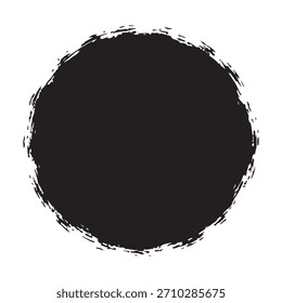  Ilustración vectorial de marco de círculo blanco y negro grunge