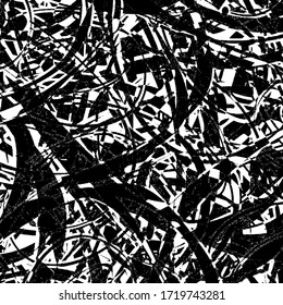 Grunge black and white. Dark abstract texture. Dirty destroyed background. Old vintage surface. Pattern of dirt, dust, scratches, chips