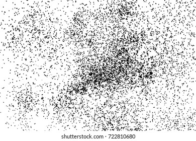 Grunge black and white dirty texture template. Messy dust overlay distress background. Abstract dotted effect of noise, grain, sand, old scratch stock visual. Vector.