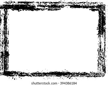 Grunge Black and White Distress Border Frame. 