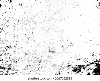 Grunge Black and White Distress Texture .Wall Background .Vector Illustration