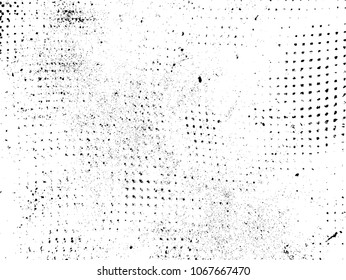 Grunge Black and White Distress Texture .Wall Background .Vector Illustration