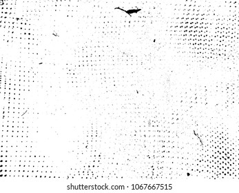 Grunge Black and White Distress Texture .Wall Background .Vector Illustration