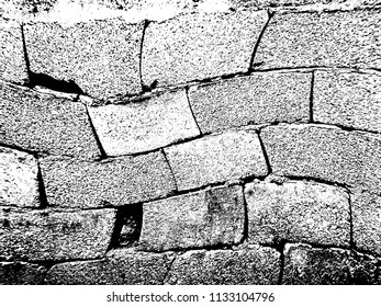 Grunge Black and White Distress Texture .Wall Background .Vector Illustration