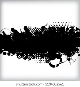 Grunge Black and White Distress Texture .Wall Background .Vector Illustration