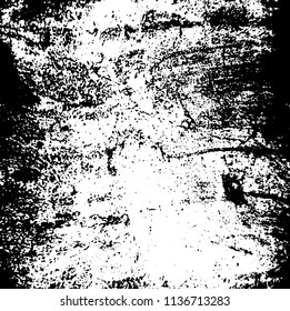 Grunge Black and White Distress Texture .Wall Background .Vector Illustration