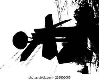 Grunge Black and White Distress Texture . 