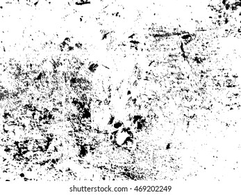 Grunge Black and White Distress Texture . Scratch Dirty Wall Background .Vector Illustration. 
