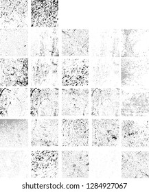 Grunge Black and White Distress Textures .Wall Background .Vector Illustration