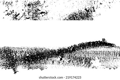 Grunge black and white distressed border elements for your design. Vector illustration.