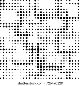 Grunge black and white dots texture background. Spotted vector Abstract Texture
