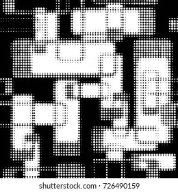 Grunge black and white dots texture background. Spotted vector Abstract Texture
