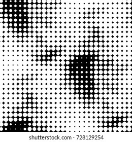 Grunge black and white dots texture background. Spotted vector Abstract Texture

