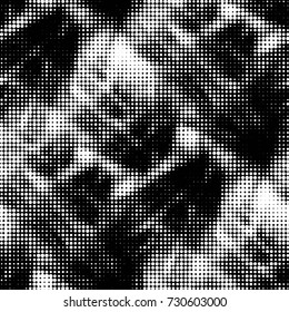 Grunge black and white dots texture background. Spotted vector Abstract Texture
