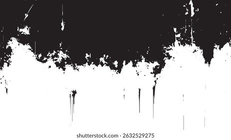 Grunge Black and White Dripping Paint Texture Background