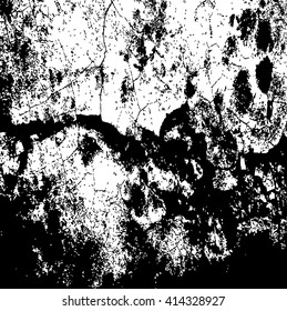 Grunge Black and White Dusty Texture .Wall Background .Vector Illustration. Simply Place Texture over any Object to Create Distressed Effect .
