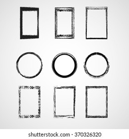 Grunge Black and White Frame. vector illustration