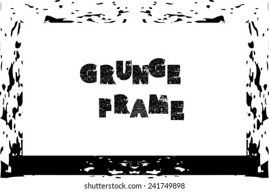 Grunge Black and White Frame for your Design . 