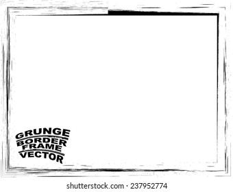 Grunge Black and White Frames . Distress Border