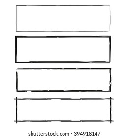 grunge black and white frames, hand drawn frames