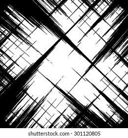 Grunge black and white line vector illustration background. 