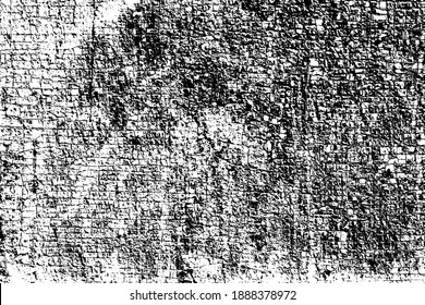 Grunge black and white. Monochrome texture of dirt, chips, and dust. Pattern of black scratches, scuffs on a white background. Abstract ink spot randomly arranged