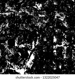 Grunge is black and white. Monochrome vector background. Dirty paint strokes. Dark texture of the old surface. Wall in spots, scuffs