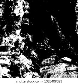 Grunge is black and white. Monochrome vector background. Dirty paint strokes. Dark texture of the old surface. Wall in spots, scuffs