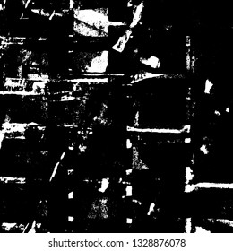 Grunge is black and white. Monochrome vector background. Dirty paint strokes. Dark texture of the old surface. Wall in spots, scuffs