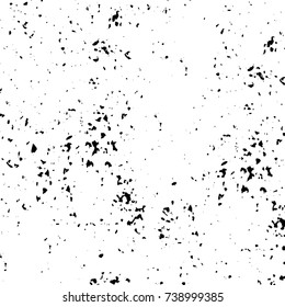 Grunge black white. Monochrome vector texture. The pattern of ink stains, cracks, fading. Overlay aged grainy messy template. Renovate wall scratched backdrop