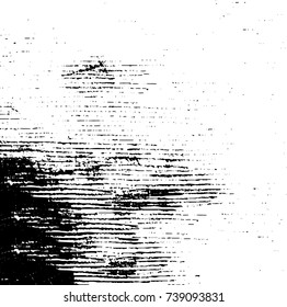 Grunge black white. Monochrome vector texture. The pattern of ink stains, cracks, fading. Overlay aged grainy messy template. Renovate wall scratched backdrop