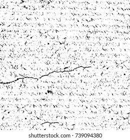 Grunge black white. Monochrome vector texture. The pattern of ink stains, cracks, fading. Overlay aged grainy messy template. Renovate wall scratched backdrop