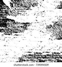 Grunge black white. Monochrome vector texture. The pattern of ink stains, cracks, fading. Overlay aged grainy messy template. Renovate wall scratched backdrop