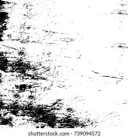 Grunge black white. Monochrome vector texture. The pattern of ink stains, cracks, fading. Overlay aged grainy messy template. Renovate wall scratched backdrop