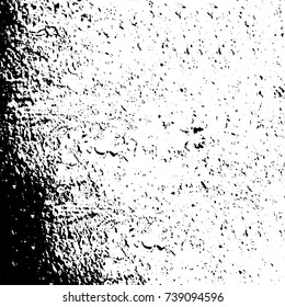 Grunge black white. Monochrome vector texture. The pattern of ink stains, cracks, fading. Overlay aged grainy messy template. Renovate wall scratched backdrop