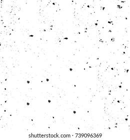Grunge black white. Monochrome vector texture. The pattern of ink stains, cracks, fading. Overlay aged grainy messy template. Renovate wall scratched backdrop